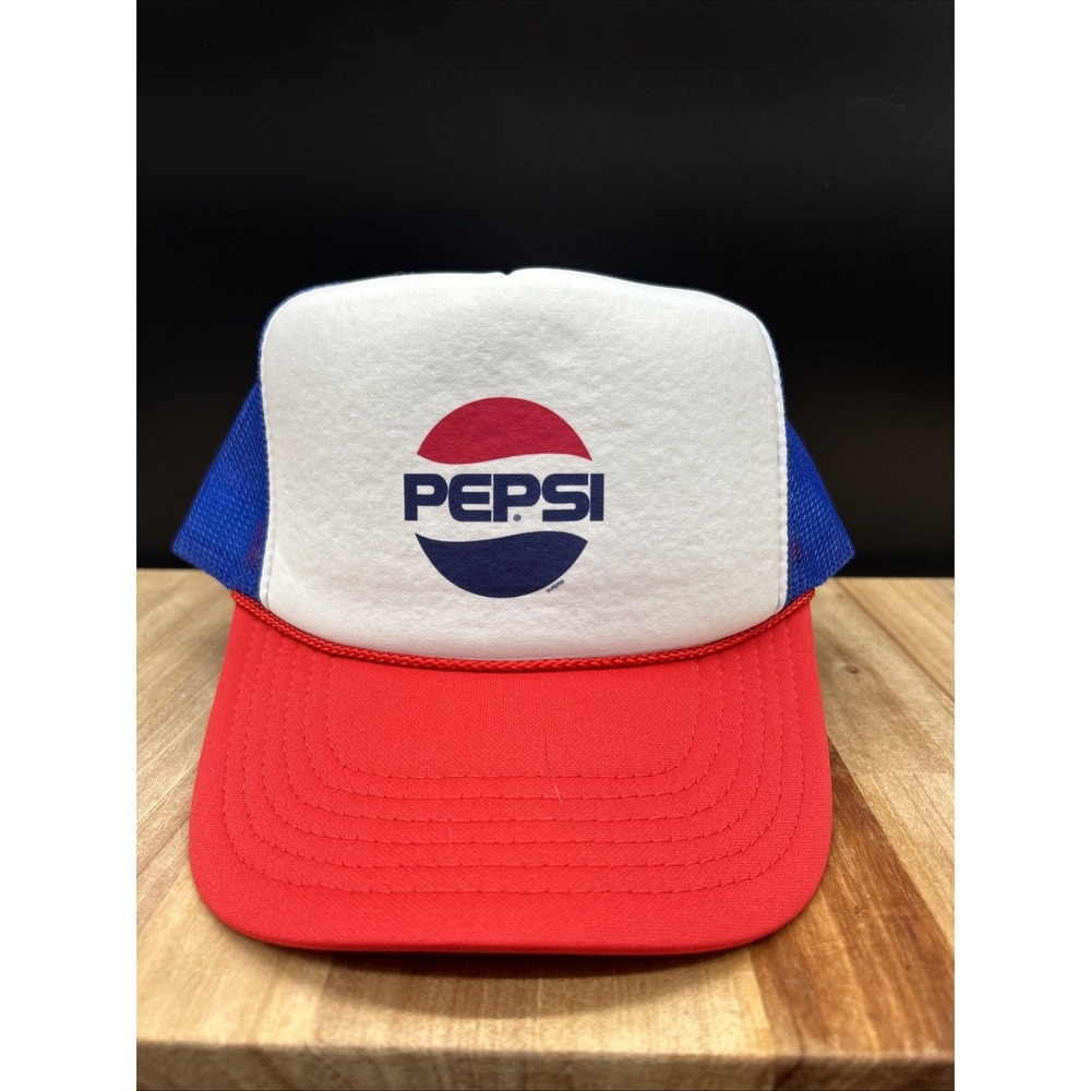 Pepsi Hat Men OS Blue Snapback Trucker Cap Otto Soda Two Tone Adjustable New‎
